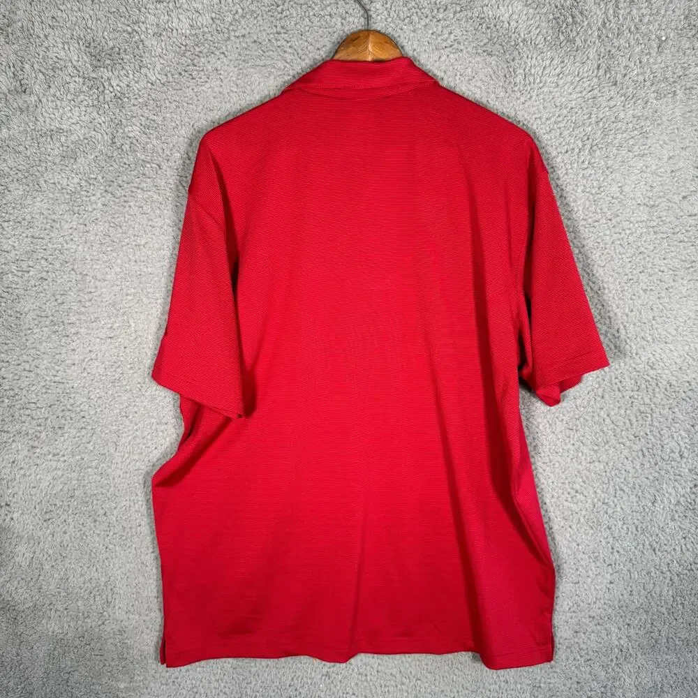 Callaway Mens Golf Stripe Polo XL Short Sleeve Red Opti Dri